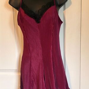 Women's Burgundy Lace-Trim lingerie